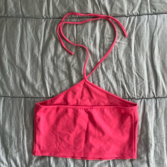 GLASSONS HOT PINK HALTER TOP - Picture 2 of 3